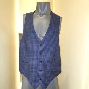 Blue/Black Plaid Vest Size Large